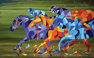 Contemporary Race Horse Painting